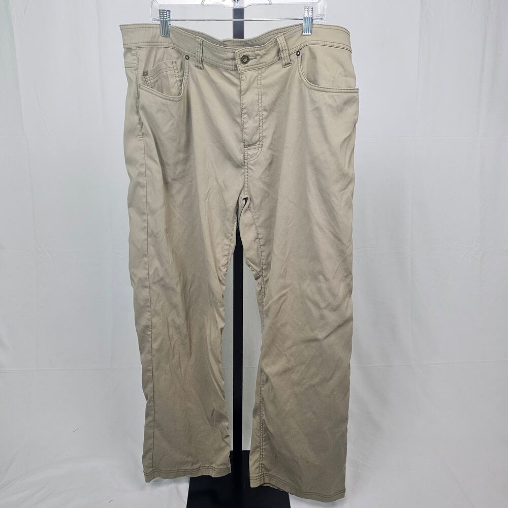 prAna Adventure Pants Stretch Hiking Travel Khaki 40x30 Performance Fit